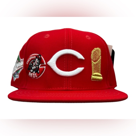 NEW Cincinnati Reds PRO STANDARD 1990 Champions Side Patch SnapBack Hat Pink UV - Picture 6 of 13